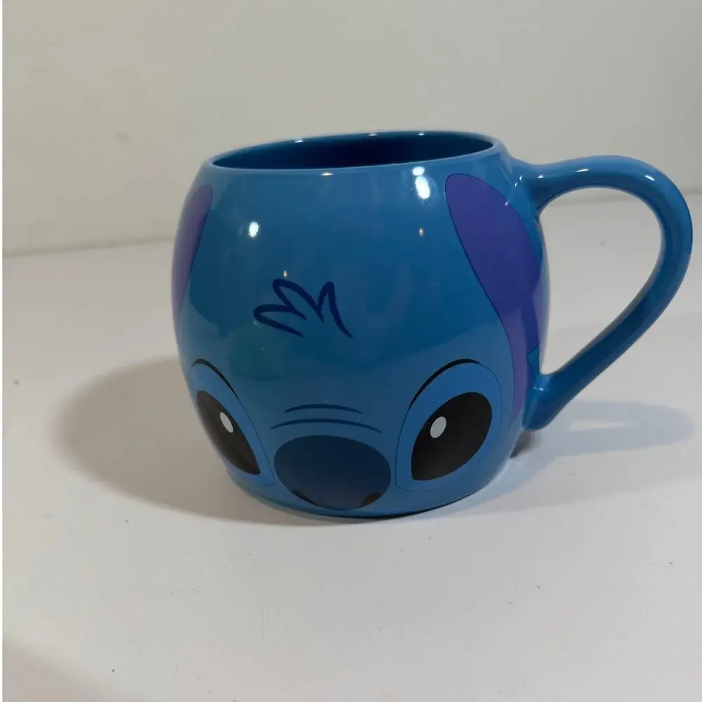 Disney Stitch Blue Big Mouth Ceramic Coffee Mug 29 oz Lilo & Stitch Parks NEW